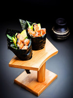 Rak Sushi Silinder Bambu Ramah Lingkungan - Tempat Temaki Jepang Motif Bunga Aman untuk Mesin Cuci Piring Dekorasi Pesta Pernikahan