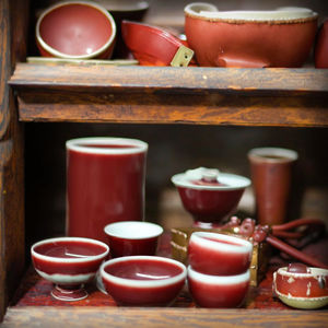 Les services à thé en céramique rouge à la mode sont des articles essentiels pour la décoration de la maison de style simple - Product Image 1