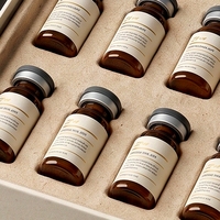 Boîte rigide personnalisée avec couvercle et base blancs pour flacons de peptides, 8 flacons, en carton moulé, impression offset, logo estampé à chaud en or