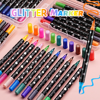 Marqueurs d'art à double pointe de pinceau avec double paillettes aquarelle 24-96 couleurs Options pour la peinture et le dessin des enfants