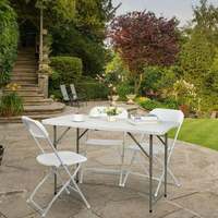 Table pliante en plastique blanche, légère, carrée, moderne, portable, pour l'extérieur, idéale pour les fêtes à thème, vente en gros