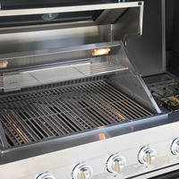 VANRIOS Ensemble de Cuisine Extérieure Moderne en Aluminium pour Hôtel, Grill Commercial, BBQ, Armoire Étanche, pour Terrasse et Camping, avec Abri et Lumières LED