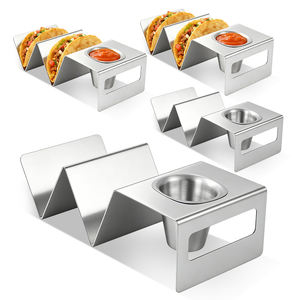 Portatacos Classico in Acciaio Inox Lucidato, Novità 2026, Stile Vassoio, Adatto per Forno, Lavastoviglie e Griglia - Product Image 1