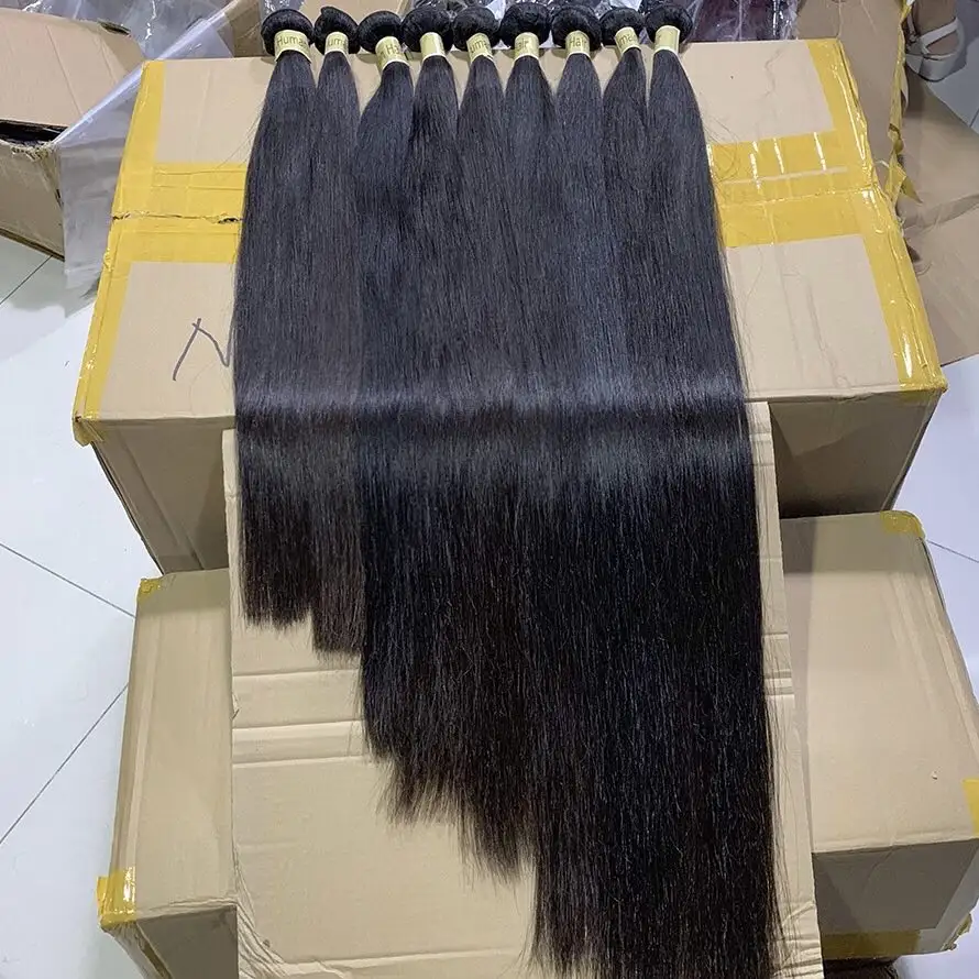 XBL high quality virgin cuticle aligned straight grade 9a human hair wholesale 40 in indian natural virgin human hair extension