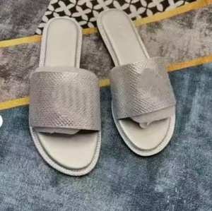 Sandalias Planas con Pedrería Negra, Punta Abierta, Suela Antideslizante de PU, para Uso Interior en Verano, Estilo Slip-On - Product Image 5