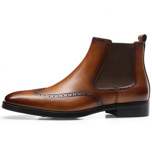 Chaussures Derby en cuir pour hommes à bout large, en cuir de vachette véritable et cuir verni, style britannique, pour pieds larges - Product Image 6