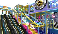 Aire de jeux intérieure tout-en-un pour enfants, avec toboggan LED, pour hôtels, centres de villégiature et centres commerciaux, certifiée EN ASTM, directement de l'usine