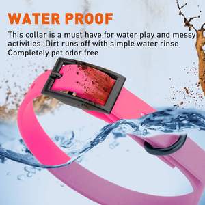 ファッションカラーラバーPVC犬用首輪 調整可能ダブルバックルシリコン防水ペット犬用首輪 - Product Image 5