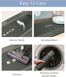 Tapis <span class=keywords><strong>de</strong></span> salle <span class=keywords><strong>de</strong></span> bain antidérapant, super absorbant, résistant aux taches, séchage rapide, fin, pour <span class=keywords><strong>baignoire</strong></span> et coiffeuse, facile d'entretien - Product Image 6