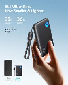 Cargador rápido de 22,5 W Cargador portátil ABS de polímero de litio delgado de 10000mAh con Carga rápida para estudiantes universitarios de viaje y adolescentes-Azul - Product Image 2