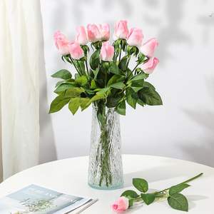 Rosas Artificiales de Seda Roja de Alta Calidad al por Mayor, Flores de Rosa Realistas al Tacto para Decoración de Bodas - Product Image 4