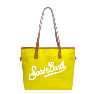 Bolso Tote de Gran Capacidad para Mujer, de Lona Estampada con Borde de Piel, Cierre de Cremallera, Forro de Poliéster, Bolso de Hombro de Fábrica - Product Image 1