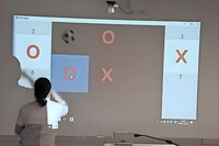 Système de jeu interactif numérique de football mural Tic-tac-toe instantané 0,3 ms, amusant, infrarouge, projection interactive, jeu XOX