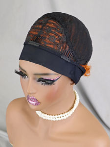 Bouncy <span class=keywords><strong>Curly</strong></span> Short Machine Made Perruques Cheveux Naturels Écharpe Perruques Sans Colle Remy Cheveux Humains Gingembre Bandeau Perruques pour les Femmes Noires - Product Image 4