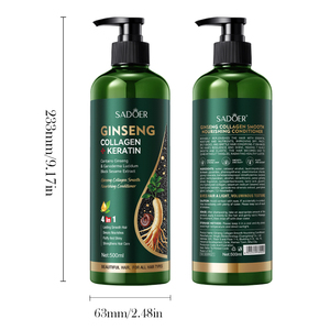 Acondicionador Nutritivo Suavizante con Colágeno y Ginseng SADOER, Esencia Herbal para Mejorar el Brillo y la Luminosidad del Cabello Seco, Productos para el Cuidado del Cabello y la Piel - Product Image 6