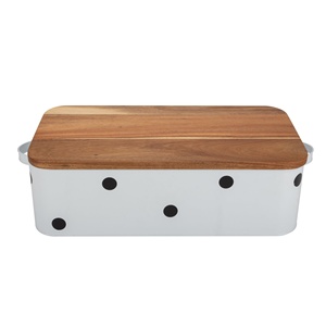 Cream White <strong>Kitchen</strong> Storage Canisters Set <strong>Square</strong> Metal Storage <strong>Bins</strong> - Product Image 5
