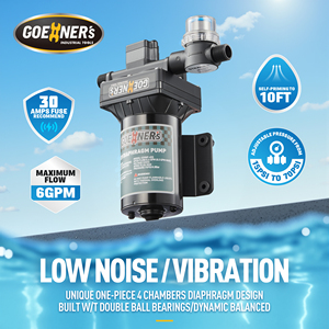 Bomba de Agua Dulce Automática de Diafragma de 12V CC, 6 GPM, Diseño de 4 Cámaras, Baja Presión, 2 Años de Garantía para RV, Caravana, Camper Van - Product Image 2