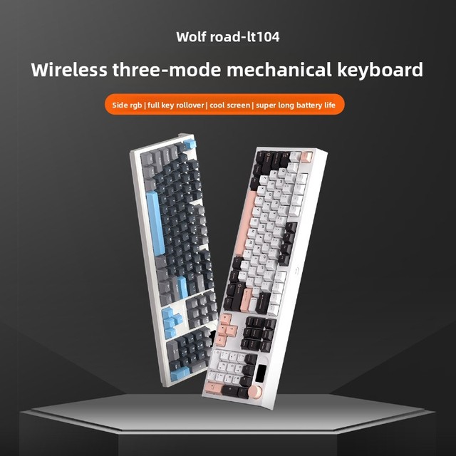 Langtu LT104 Wireless BT Gaming Mechanical Keyboard Three-Mode Wired Blue Switch High-Appearance Keyboard