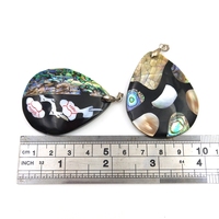 Pendentifs en coquille d'abalone noire, pour boucles d'oreilles, en forme de poire ovale, collier, bracelet, pour la fabrication de bijoux, livraison gratuite, vente en gros