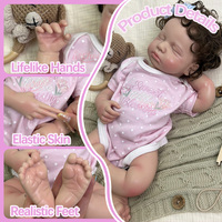 Poupée Reborn LouLou de 20 pouces, réaliste, à bouche ouverte, corps entier en silicone avec cheveux implantés, nouveau-né réaliste, poupée bébé fille