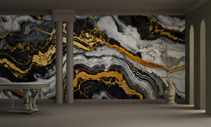 Panel de Pared PET con Textura de Mármol Carbón Moderno, Ignífugo, Impermeable, Insonorizante, Decoración de Pared de Alta Gama para Sala de Estar, Hotel, <span class=keywords><strong>Suite</strong></span> - Product Image 2