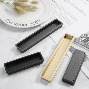 Zinc Alloy Rectangle Concealed Cabinet Handle Embedded For Drawer Door Minimalist Design Easy Installation - Product Image 2