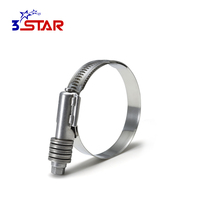 Collier de serrage de tuyau de carburant robuste en acier inoxydable de type américain 0.81 "-1.75" pouce poli et réglable
