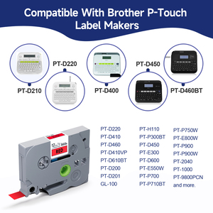 Ruban d'impression pour étiqueteuse Orison compatible <span class=keywords><strong>TZE</strong></span>-431 TZ431 12 mm noir sur rouge, cassette de ruban pour étiqueteuse Brother P-touch - Product Image 2