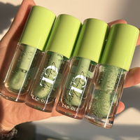 Huile à Lèvres Transparente Végane Hydratante et Réactive à la Couleur, Gloss Transparent et Hydratant, Marque Privée, Goût Fruitée Végane, Baume à Lèvres Adorable