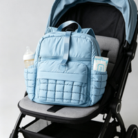 Sac de voyage multifonctionnel pour la maternité, imperméable, grande capacité, sac à langer portable en nylon avec fermeture éclair