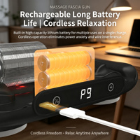 Pistolet de massage électrique à 6 têtes, masseur musculaire portatif pour tissus profonds, contrôle de la minuterie, appareil de relaxation corporelle portable pour la salle de sport et la maison