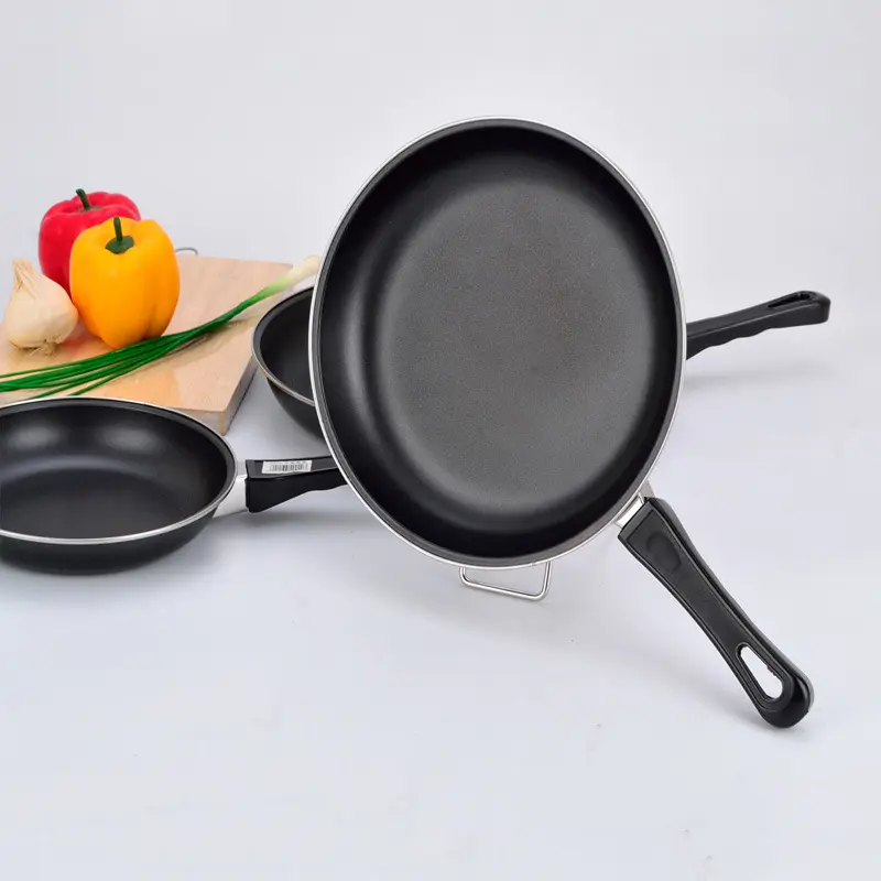 30cm Non stick Frying Pans Cast Iron and Stainless Steel Kitchen Induction Cooker Gas Frying Pan Suitable Without Pot Cover