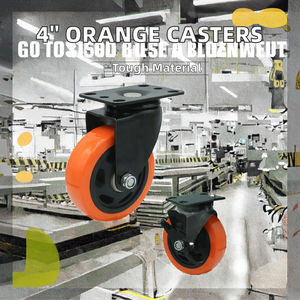 4 Zoll Premium Polyurethan Schwenk platte Verriegelung Lenkräder Langlebiges Design mit sicherer Dreh platte - Product Image 4
