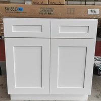 Armoire de cuisine Shaker en bois massif peinte sur mesure, directement de l'usine