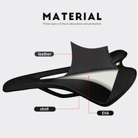 Selle de vélo TOSEEK en carbone ventilée avec support souple en EVA pour VTT - Coussin de selle en plastique/PVC style Motion