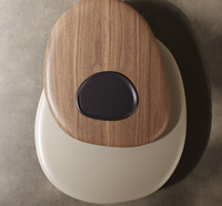 Table basse moderne design rotative durable avec miroir, style rétro luxueux, salon populaire, créative, irrégulière, en bois