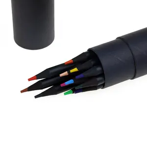 Colored Pencils 12 Counts Black Wood Art School Colouring Drawing Pencils Set for Kids Children Artists Coloring Books