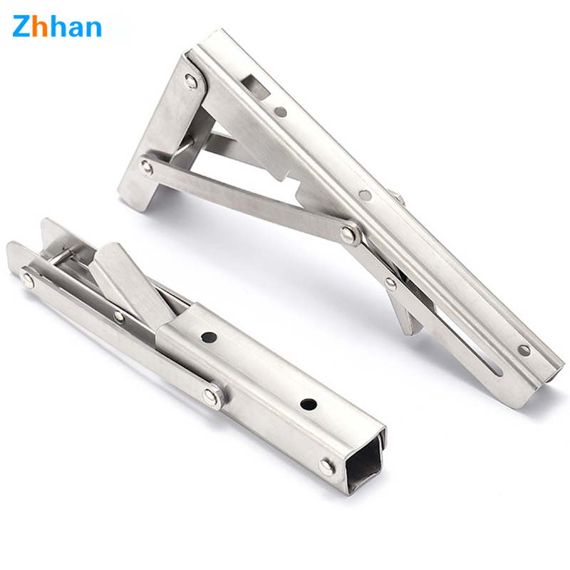 Треугольный Регулируемый L-образный настенный кронштейн из нержавеющей стали, Металлическая Складная Настольная полка