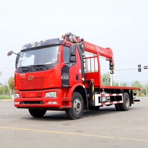 Grue à flèche rigide haute performance FAW JH6 de 8 à 10 tonnes montée sur camion avec benne de chargement pour la logistique - Product Image 4