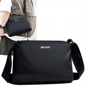 เอ็มส์วอร์ตกระเป๋าสะพายข้างผู้ชาย/กระเป๋าสะพายข้างสีดำน้ำหนักเบาระบายอากาศได้ดีสีทึบสไตล์ลำลองสำหรับเดินทางทุกวันฤดูร้อนปี 2025 - Product Image 1