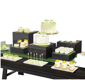 طقم حامل كيك أودي أنيق ، حامل بوفيه كعكة الزفاف الصديقةمع قاعدة مجوفة - Product Image 1