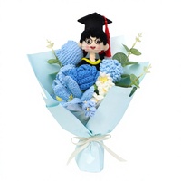 Karangan Bunga Rajutan Tangan dari Benang Wol - Bunga Matahari dan Aster - Hadiah Sempurna untuk Wisuda dan Hari Guru - Bunga Buatan Tersedia