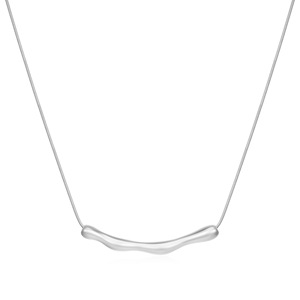 Collana pendente di bambù irregolare in acciaio inossidabile placcato oro 18K da donna con catena di serpente e clavicola per occasioni da regalo - Product Image 5