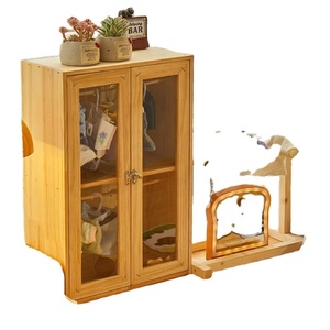 <span class=keywords><strong>Armario</strong></span> de Almacenamiento de Madera, Vitrina para Ropa, <span class=keywords><strong>Armario</strong></span> Colgante para <span class=keywords><strong>Muñecas</strong></span> de Peluche Lafufu, Perchero para Ropa de <span class=keywords><strong>Muñecas</strong></span> Lafufu - Product Image 1