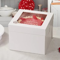Boîtes à gâteaux en carton blanc recyclables, sûres pour les aliments, imprimées quadricolore, avec fermeture magnétique et fenêtre, idéales pour les collations
