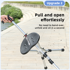 <span class=keywords><strong>Silla</strong></span> <span class=keywords><strong>para</strong></span> caminar, asiento de bastón plegable de aleación de aluminio, altura ajustable, ayuda de movilidad ligera <span class=keywords><strong>para</strong></span> personas mayores y descanso al aire libre - Product Image 3