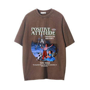 เสื้อยืดแขนสั้นทรงหลวมพิมพ์ลายหัวกะโหลกแฟชั่นฤดูร้อน STARLIGHT สำหรับผู้ชาย รับสกรีนโลโก้ - Product Image 2