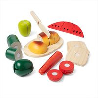 Juguetes de Madera para Cortar Frutas en la Cocina para Niños Pequeños, Juguete de Frutas de Imitación, Juego de Comida de Madera para Cortar, Set de Comida de Juguete para Niños