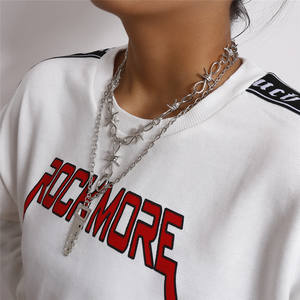 Collana Choker con Filo Spinato Stile Hip Hop Punk, Collana Gotica con Ciondolo Argento Massiccio per Gioielli da Donna - Product Image 5