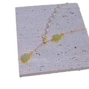 สร้อยคอมุกน้ำจืดพรีเมียม จื่อเจิน รุ่นสตาร์รี่สกาย ฟูลู พร้อมสายรูปตัว Y ประดับแก้วทรงน้ำเต้า ปรับความยาวได้ - Product Image 5